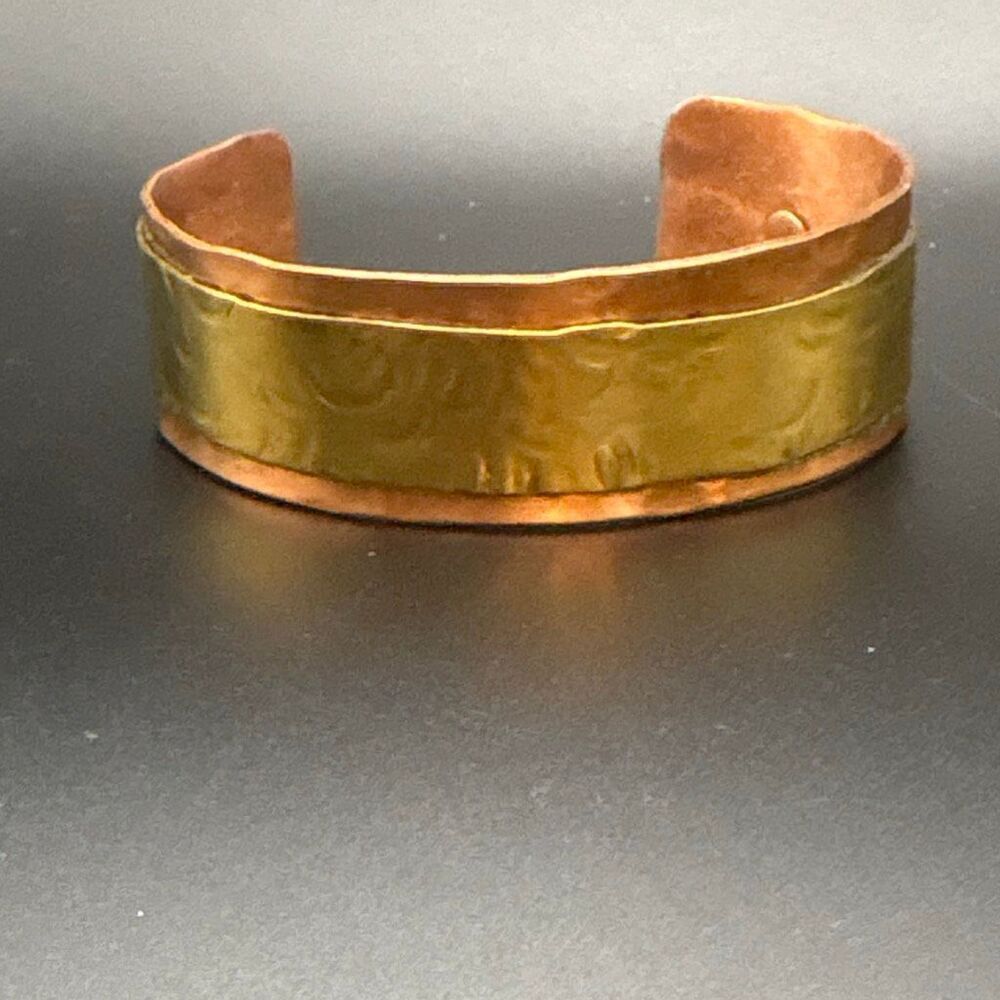 Artisan Brass & Copper Cuff, NEW, Handmade, Double Layer, Natural